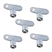 Paquete de 5 Llaves para radiador, Llave de Purga de Radiador, Llave de Válvula de Purga de Radiador, Válvula de Aire de Ventilación, Llave de Válvula de Plomería para Radiadores y Grifo (Plata)