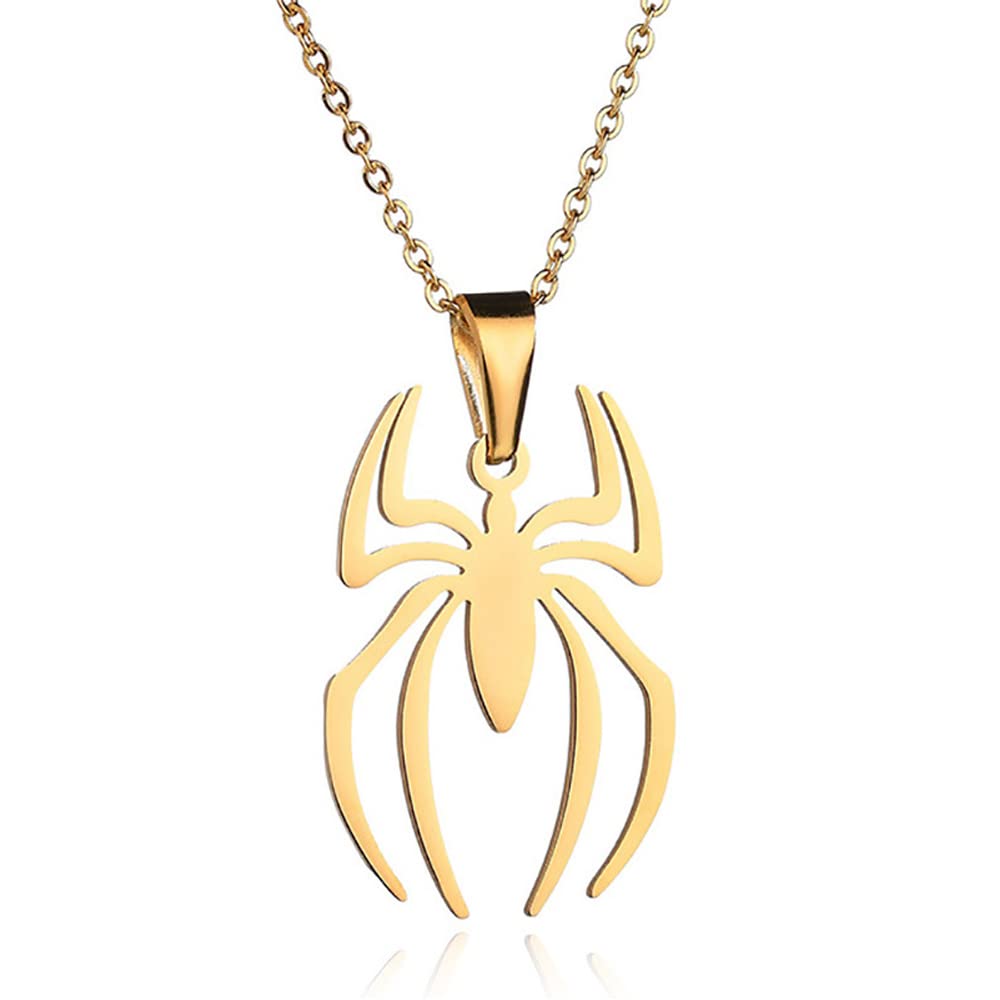 Spider Pendant Necklace for Men Women Titanium Stainless Steel