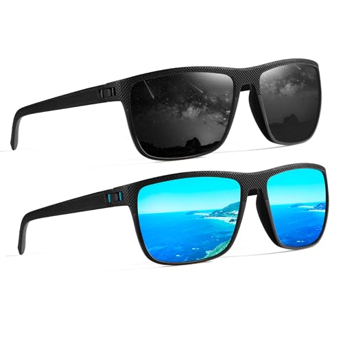 Polarized Sunglasses for Men Women Rectangle Mens Sun Glasses with Lightweight Frame UV 400 Protection