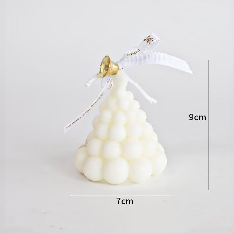 2 Pcs Christmas Candles Ball Tree Candles Christmas Tealight Candles Handmade Soy Wax Votive Candles for Home Table Christmas Party Holiday New Year Decor