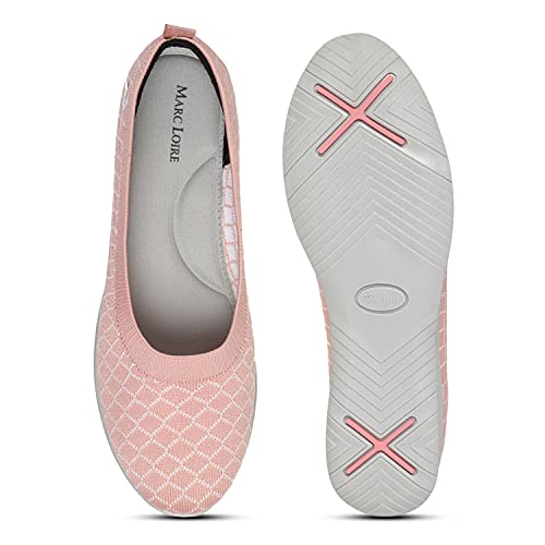 Image of Marc Loire Women's Lightweight Athleisure Knitted Active Wear Slip-On Ballerina Casual Shoes for Daily Walking