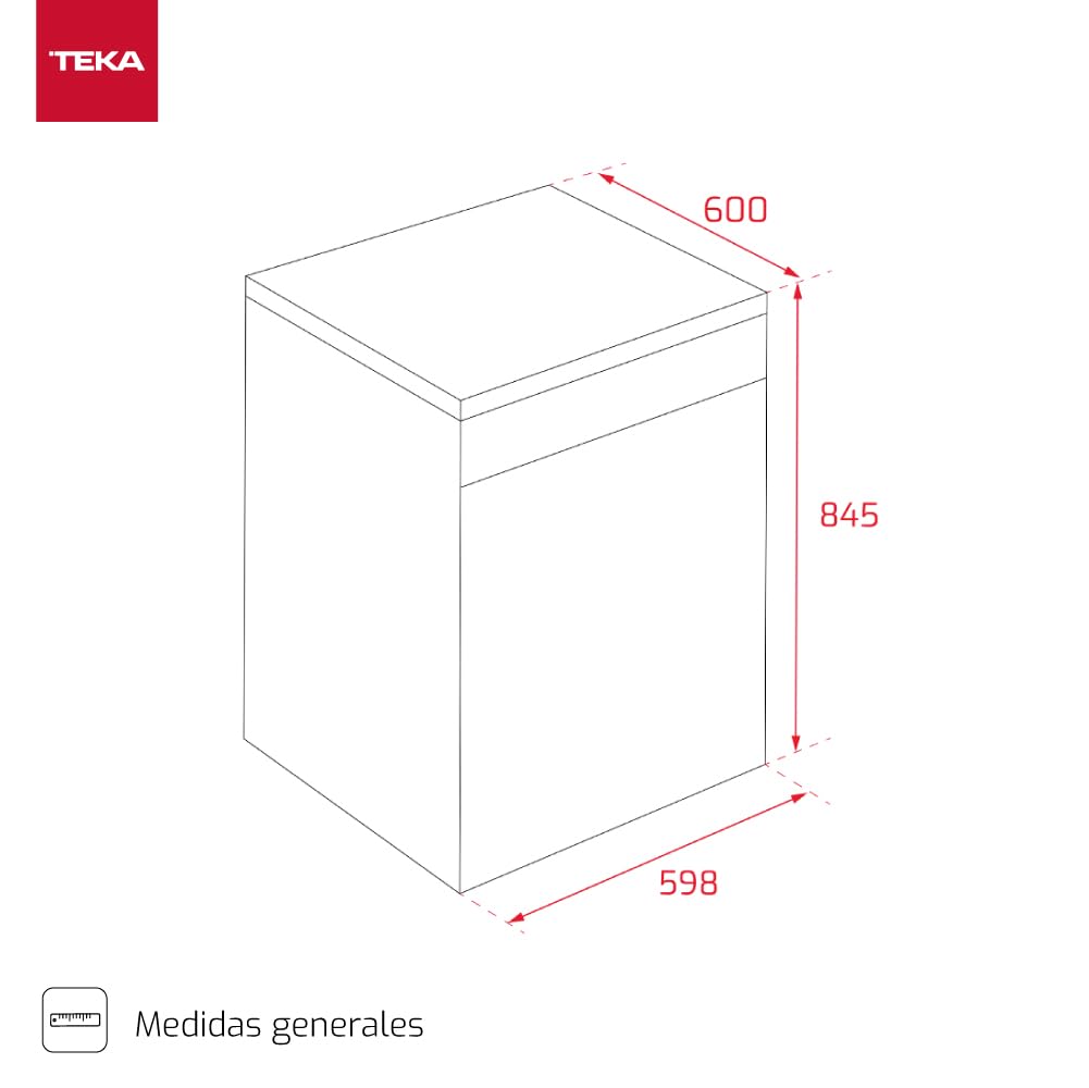 Teka LP2 140 - Lavavajillas Compacto de 55 cm, Instalación sobre Encimera, para 6 Cubiertos, 6 Programas de Lavado, 7 Temperaturas, Programa ECO, Color Blanco