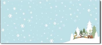 Christmas Envelopes #10 Letter Size - 80 Holiday Envelopes Winter Village