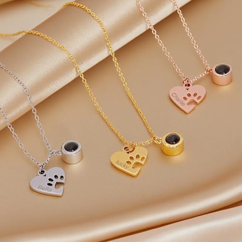 Personalized Projection Necklace with Custom Photo Pendant - Best Gift for Mom, Wife, Girlfriend, or Memorial - Mother's Day, Valentine's Day, Birthday Jewelry Gift loss dog pet Memorial Wedding, Bridesmaid & Groomsman Gifts4