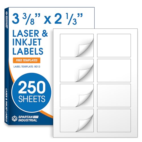 Étiquettes imprimables 2 1/3" X 3 3/8" blanches mates - 2000