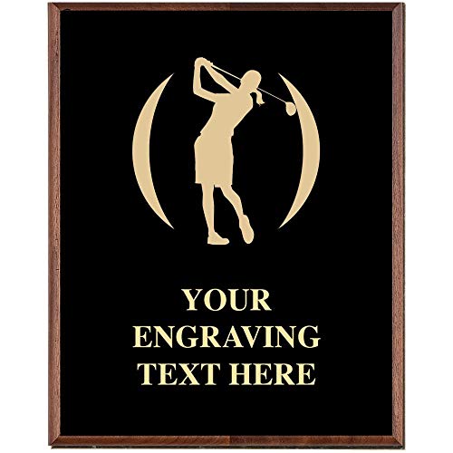Crown Awards Golf Plaques, Custom Engraved Womens Golf Trophy Plaque Award, Great Customizable Golf Gift Prime