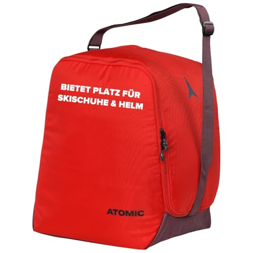 ATOMIC Boot & Helmet Bag Rot/Hellrot I Wasserabweisende Tasche für Skischuhe & Helm I Skitasche für Skischuhe/Skihelm mit Polsterung I Auch als Fußballtasche für die Fußballschuhe nutzbar