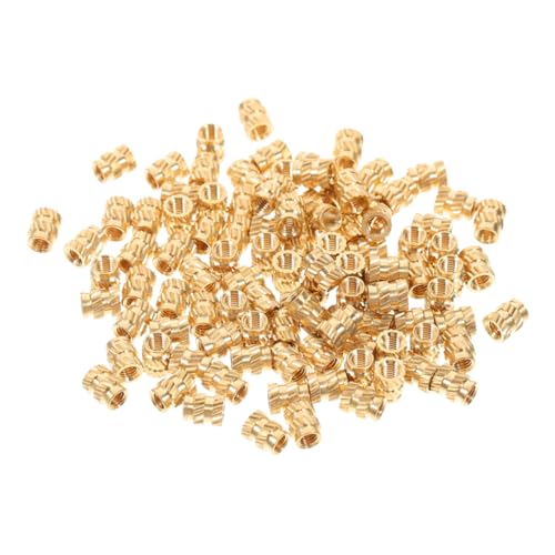 VILLFUL 100pcs Knurled Brass Nut Heat Set Insert for Threaded Inserts in Plastic Embedment Nuts for Printing and Automot