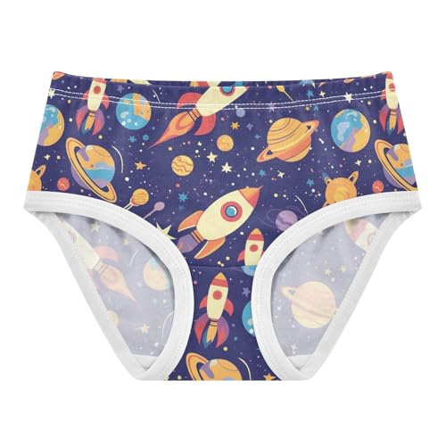 Wusikd Rockets Planets Stars Girls' Underwear Cotton Girls Briefs Soft Toddler Underwear 2T