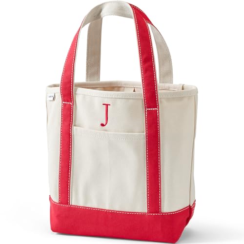 Image of Lands' End Pre-Monogrammed Letter Canvas Tote Bag