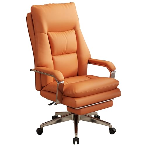Silla de oficina con respaldo alto, ajustable, giratoria, con reposapiés, inclinación de 90° 165°, soporta hasta 200 kg para una mejor t