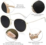 SOJOS Small Round Polarized Sunglasses for Women Men Classic Vintage Retro Frame UV Protection SJ1014