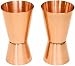 Copper Jigger Shot Glasses - 100% Copper Double Jiggers - 2oz / 1oz 3 5/8" Tall (Smooth Copper, 2)