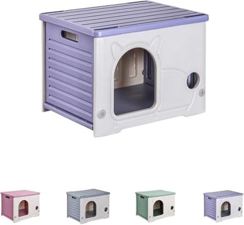 CokBlu猫の家 ペットハウス プラスチック製 組み立て簡単 野良猫シェルター 屋内屋外両用猫の家 防水機能付き 通気性と半通気性兼? 四季通用 雨天でも内部を乾燥保持 夏季は通気で涼しさ確保 冬季は保温性向上 ペット猫や野良猫の休憩場所として最適?
