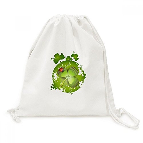 Sac à dos à cordon trèfle à quatre feuilles sacoche toile voyage St.Patrick