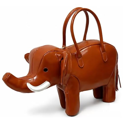 Image of Women PU Leather Unique Novelty 3D Elephant Shaped Handbag Purse Crossbody Shoulder Bag