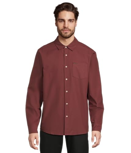 Image of Volcom Men's Long Sleeve Woven Button-up Shirt, Casual Or Dress Shirt for Work & Everyday Wear