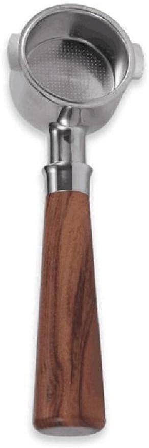 51mm Bottomless Naked Portafilter for Espresso Machines Coffee with Wooden Handle 2 Ears Stainless Steel Filter Basket Mesh Home Office Coffee Making Tool bottomless portafilter 51mm 2 ear