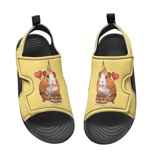 Open Toe Cartoon Hamster Pig Kids' Sandals for Girls Thick Sole Leather Slipper for Casual Wear2