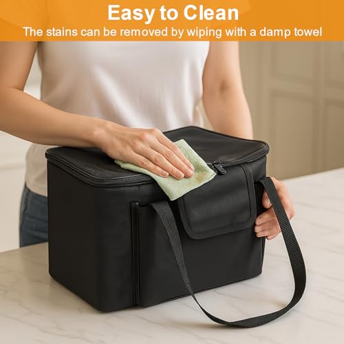 Image of Carrying Bag for Ninja Crispi Air Fryer FN101GY, 14.2x10.8x10.2 IN Oxford Cloth Heavy Duty Heat-resistant Waterproof Portable Outdoor Storage Carrier Case with Pockets Compatible with Deep Fryer