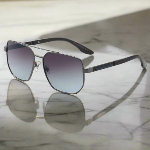 Image of THE MEN THING Men Octogonal 2125 - PRISM NOIR - HD Polarised Sunglasses - UV400 Protection, Stainless Steel Frame