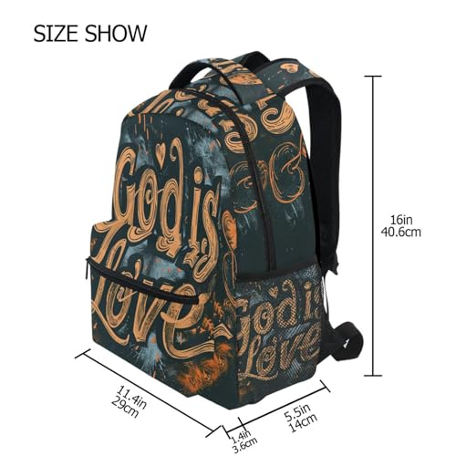 Backpack God Is Love for Men Women Daypack Travel Laptop Backpack Book Bag 12 ×16.9 In4