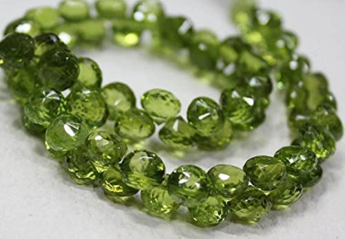 Péridot vert perles briolettes facettées pierres naturelles oignon drop pour bijoux 6mm 8''