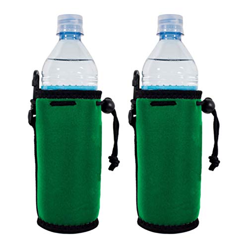 Blank Neoprene Water Bottle Coolie(s) with Full Bottom (2, Dark Green)