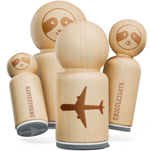 Airplane Solid Vacation Rubber Stamp for Stamping Crafting Planners - 1 Inch Medium