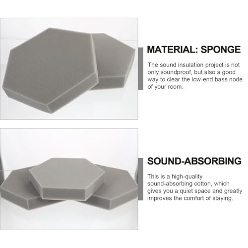 Paneles hexagonales para absorción de sonido, 6 piezas, poliuretano para paredes miniatura 3