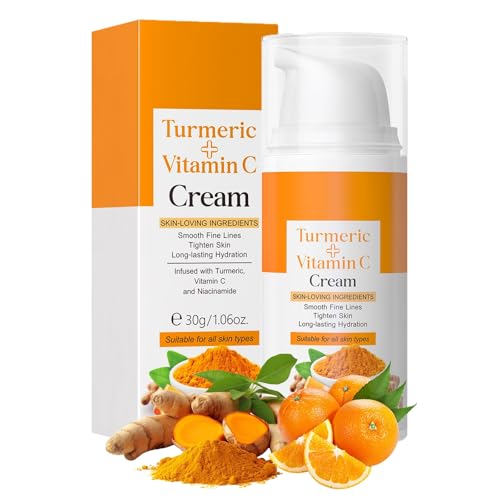 Face Cream for Women - Turmeric & Vitamin C Face Cream - Face Moisturizer for Women - Dark Spot Corrector Remover Face Moisturiser - Natural Turmeric Moisturiser Face Women - Anti Aging Face Cream