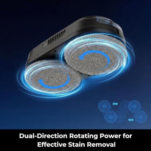 Image of Tosima X1 Window Cleaning Robot - Dual-Nozzle Ultrasonic Water Atomization, 85 ml Visible Water Tank, Automatic Window Cleaner for Large & Small Windows