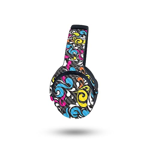 Image of MightySkins Carbon Fiber Skin Compatible with Skullcandy Crusher ANC 2 - Swirly | Protective, Durable Textured Carbon Fiber Finish | Easy to Apply, Remove, and Change Styles