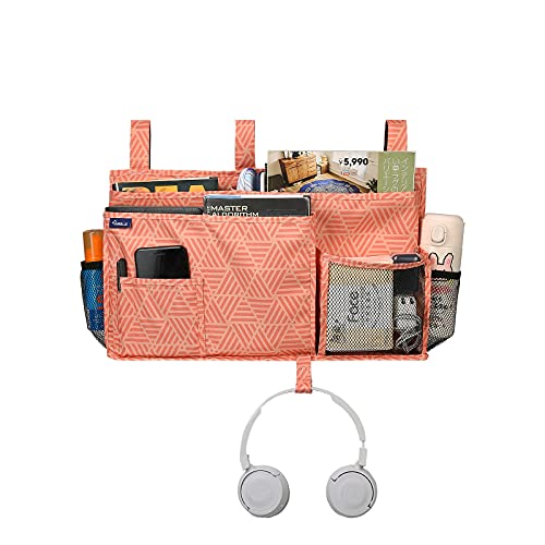 Image of Surblue Bedside Caddy Hanging Bed Organizer Storage Bag Pocket for Bunk and Hospital Beds, College Dorm Rooms Baby Bed Rails,Camp(8 Pockets),Orange Plaid