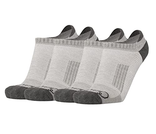 Chill Boys Viscose from Bamboo No Show Socks - Low Cut Breathable, Cushioned Athletic Ankle Socks for Men - Light Gray