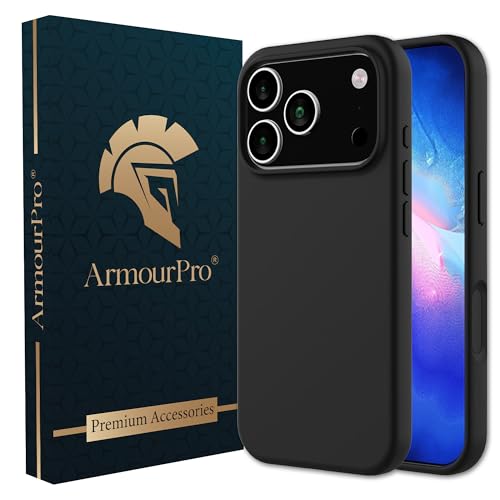 Image of ArmourPro Silicone Back Case for iPhone 17 Pro Max, Soft-Touch Phone Back Cover for Apple iPhone 17 Pro Max - Black