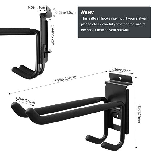 Odoland 4 Ski Slatwall Hooks Wall Storage Rack with 4 Ski Strap Carrier, 2 Pairs of Snowboard Rack Wall Mount, Home and Garage Heavy Duty Storage Hanger