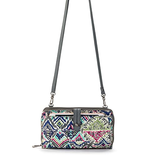 Sakroots Womens Large Smartphone Crossbody Bag In Eco Twill Convertible Purse With Detachable Wristlet Strap Includes Phone Wallet Pockets, Slate Brave Beauti, One Size Us #TOP4