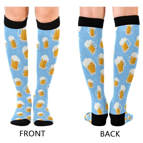 Image of SHJI Compression Socks for Women Sock Men Knee High Stockings for Running Athletic Hiking Cycling