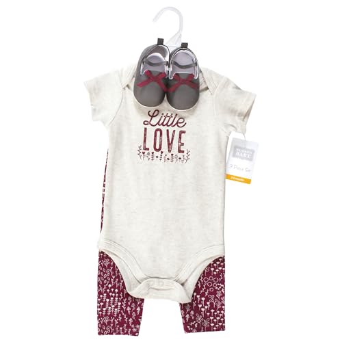 Image of Hudson Baby Unisex Baby Cotton Bodysuit, Pant and Shoe Set