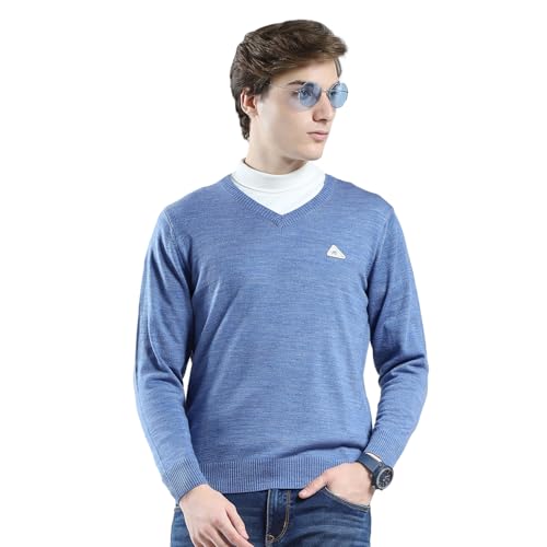 Image of Monte Carlo Men's Regular Fit Pullover | Solid V Neck Style | Full Sleeves Pull On | Warm & Stylish Winter Fashion Sweater | Winter Sweater for Men's