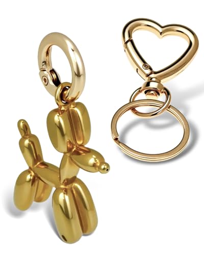 DueHoppee Keychain Metal Balloon Dog Bag Charms Purse - Key