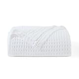 Royal Hotel Bedding Cool Waffle Blanket, Soft and Breathable Cuddle Blankets Made from Viscose Derived from Bamboo and Cool Cotton, Soft Blanket for Bed Décor or Couch, White Full/Queen 92x96 Inches