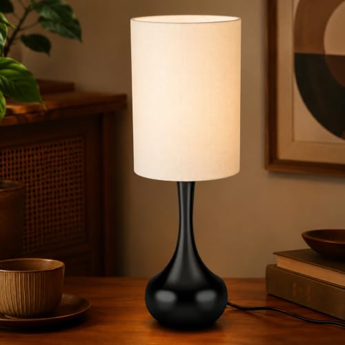LEDIKON 19" Mid Century Modern Droplet Table Lamp with Cylinder Shade