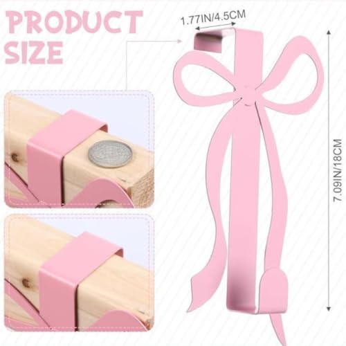 Porte-serviettes nœud rose et crochet de porte haut de gamme - 3