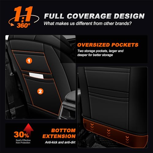 Image of IKABEVEM Seat Covers for Subaru Crosstrek 2018-2023 Custom Fit Full Set | Faux Leather comfort, Breathable, Waterproof, Airbag Compatible, upgrade seat Covers, Pet-friendly, Upgrade the interior