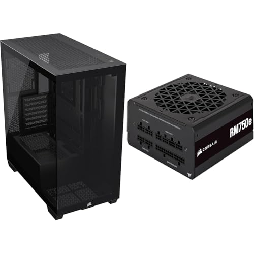 Image of CORSAIR 3500X Mid-Tower ATX PC Case + CORSAIR RM750e Fully Modular ATX Power Supply - Black