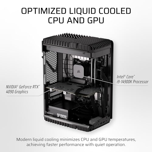 Image of Corsair ONE i500 Gaming PC - Liquid Cooled Intel Core i9 14900K CPU - Liquid Cooled NVIDIA GeForce RTX 4090 GPU - 64GB Vengeance DDR5 Memory - 2TB M.2 SSD - Metal Dark