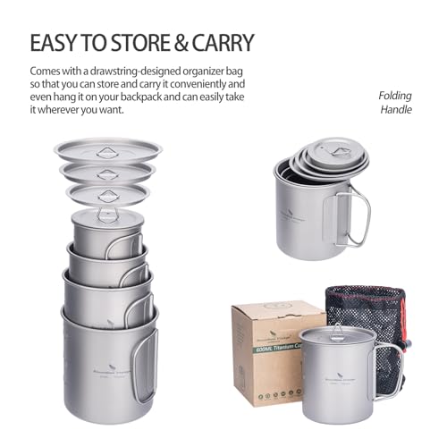 Tasse à thé en titane avec anse pliable iBasingo pot de camping - 7