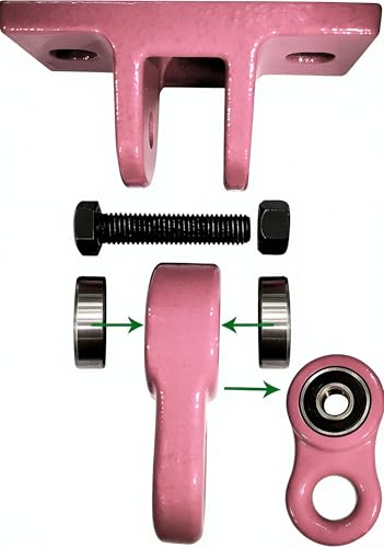Image of ABUSA Heavy Duty Pink Swing Hangers Screws Bolts Included Over 5000 lb Capacity Playground Porch Yoga Seat Trapeze Wooden Sets Indoor Outdoor 2 Pack